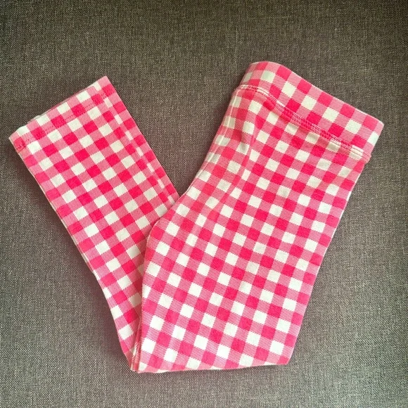 EUC Jcrew Crewcuts pink gingham leggings - Picture 1 of 4